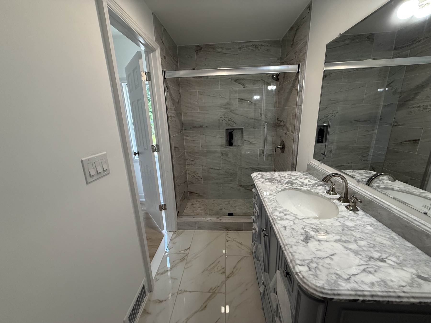 Finished bathroom installed as part of a whole-home renovation