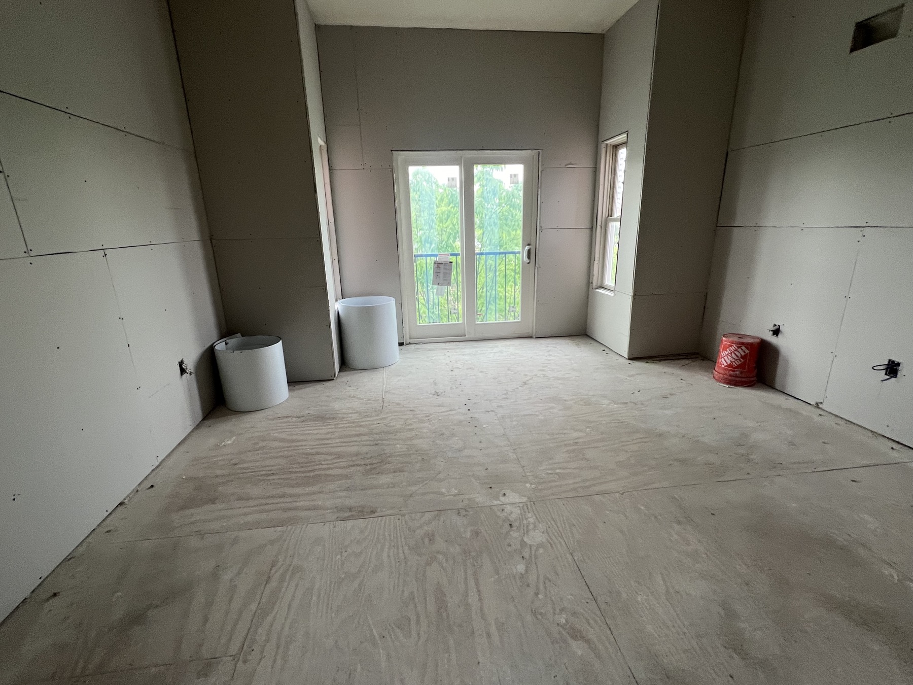Room in build-back phase during a major renovation